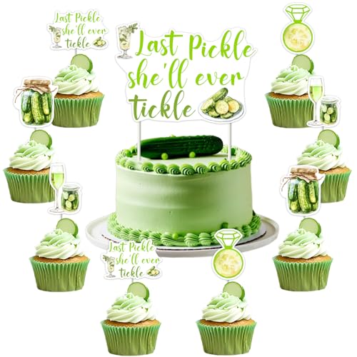 Kuchendekoration für Junggesellinnenabschied, Motiv: Last Pickle She'll Ever Tickle, lustiger Cupcake-Topper für Frauen, Gurke, Junggesellinnenabschied, Verlobung, Hochzeit, Partyzubehör, 25 Stück Kuchendekoration für Junggesellinnenabschied, Motiv: Last Pickle She'll Ever Tickle, lustiger Cupcake-Topper für Frauen, Gurke, Junggesellinnenabschied, Verlobung, Hochzeit, Partyzubehör, 25 Stück von Blisstock