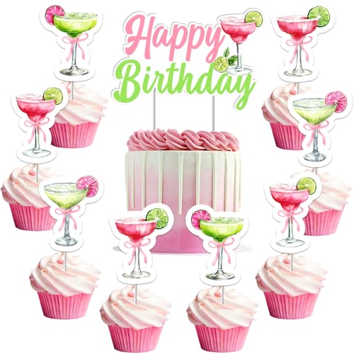 Margarita Geburtstag Party Dekoration, Rosa Grün Margarita Happy Birthday Cake Topper Margarita Bar Party Kuchen Dekoration für Frauen Zitrone Cocktail Geburtstag Margarita Thema Party Supplies Margarita Geburtstag Party Dekoration, Rosa Grün Margarita Happy Birthday Cake Topper Margarita Bar Party Kuchen Dekoration für Frauen Zitrone Cocktail Geburtstag Margarita Thema Party Supplies von Blisstock