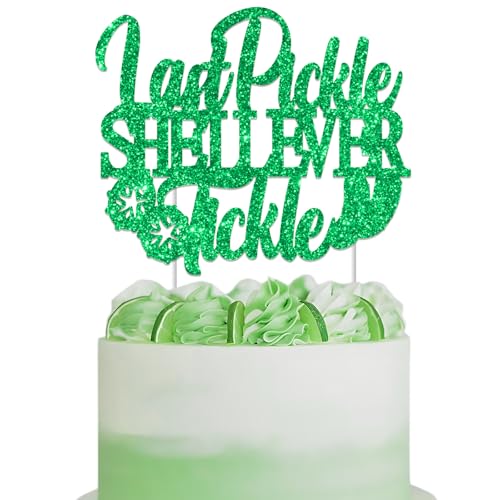 Pickle Junggesellinnenabschied-Dekoration, Glitzer, "Last Pickle She'll Ever Tickle", lustige Gurke, Brautparty, Tischdekorationen für Frauen, Hochzeitsdekoration, Zubehör (grün) von Blisstock