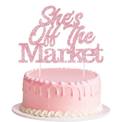 Tortenaufsatz "She's Off The Market", Bauernmarktthema, Brautparty, Kuchendekoration, Glitzer, "She's Fresh Off the Market", Dekoration für Frauen, Brautparty, Verlobung, Junggesellinnenabschied Tortenaufsatz "She's Off The Market", Bauernmarktthema, Brautparty, Kuchendekoration, Glitzer, "She's Fresh Off the Market", Dekoration für Frauen, Brautparty, Verlobung, Junggesellinnenabschied von Blisstock