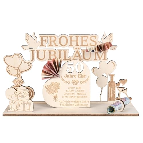 Goldene Hochzeit Geschenke, 50 Hochzeitstag Geschenke, 50 Geburtstag Frau Männer Geschenk, Geldgeschenke Geburtstag, 50 Jahrestag für Frau Mann Paarer von Blleshelfl
