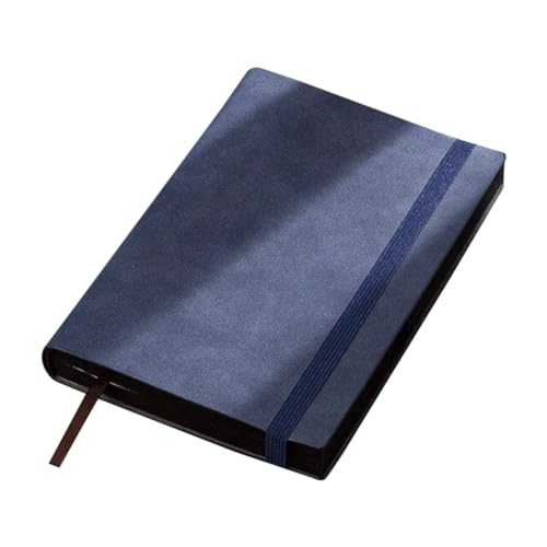 Blmirror Dickes Blaues Tagebuch-Notizbuch im A5-Format, 320 Seiten, Leder-Notizbuch für Studenten, Schreibwaren, Bürobedarf zum Schreiben und Aufzeichnen, Einfach zu Verwenden von Blmirror