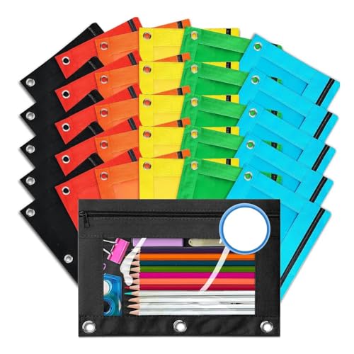 Blmirror Federmäppchen für 3-Ring-Ordner, 30 Federmäppchen in Großpackung, 6, Federmäppchen mit 3 Löchern und Reißverschluss, Bürobedarf Blmirror Federmäppchen für 3-Ring-Ordner, 30 Federmäppchen in Großpackung, 6, Federmäppchen mit 3 Löchern und Reißverschluss, Bürobedarf von Blmirror
