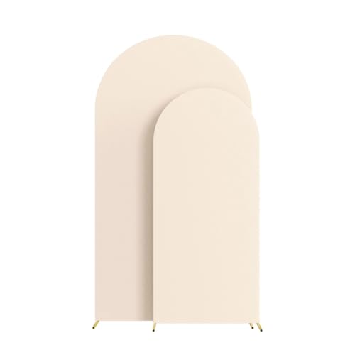 Blmirror Hochzeitsbogen-Abdeckung, Bogen-Hintergrund-Ständer-Abdeckung für Geburtstagsfeier-Zeremonie-Bankett-Dekoration mit 100 Luftballons (Beige) von Blmirror