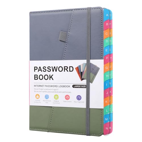 Blmirror Passwortbuch mit Bunten Alphabetischen Tabs und Lesezeichen, Für Senioren 8,4 X 5,9, Internetadresse C von Blmirror