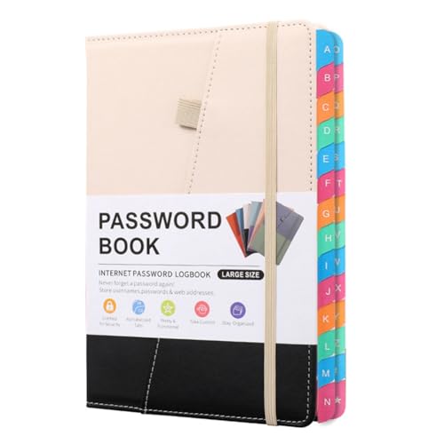 Blmirror Passwortbuch mit Bunten Alphabetischen Tabs und Lesezeichen, Für Senioren 8,4 X 5,9, Internetadresse F von Blmirror