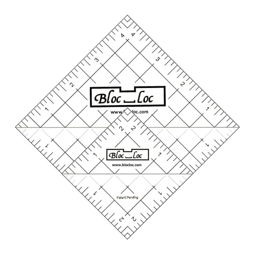 Bloc Loc - Halbquadratisches Acryl-Dreieck-Lineal-Set #6, 6,3 cm und 11,4 cm von Bloc Loc