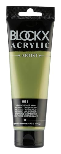 Blockx 60051BXC - Tube 120ml, feine Acrylfarbe, Acrylic Artist, halbdeckend und satiniert, Metallic Grüngold, 1 Stück Blockx 60051BXC - Tube 120ml, feine Acrylfarbe, Acrylic Artist, halbdeckend und satiniert, Metallic Grüngold, 1 Stück von Blockx