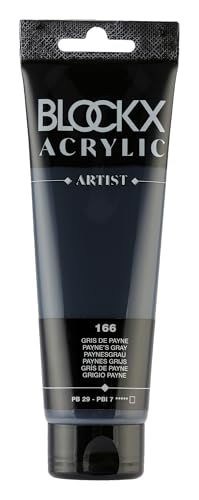 Blockx 60166BXC - Tube 120ml, feine Acrylfarbe, Acrylic Artist, deckend und satiniert, PB 29 PBI 7 Dunkelgrau Paynesgrau, 1 Stück Blockx 60166BXC - Tube 120ml, feine Acrylfarbe, Acrylic Artist, deckend und satiniert, PB 29 PBI 7 Dunkelgrau Paynesgrau, 1 Stück von Blockx