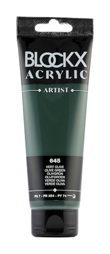 Blockx 60645BXC - Tube 120ml, feine Acrylfarbe, Acrylic Artist, deckend und satiniert, PG 7/PR 254/PY 74 Olivgrün, 1 Stück Blockx 60645BXC - Tube 120ml, feine Acrylfarbe, Acrylic Artist, deckend und satiniert, PG 7/PR 254/PY 74 Olivgrün, 1 Stück von Blockx