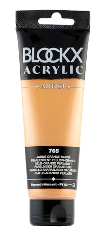 Blockx 60765BXC - Tube 120ml, feine Acrylfarbe, Acrylic Artist, halbdeckend und satiniert, PY 83 Gelb-orange Perlmutt, 1 Stück Blockx 60765BXC - Tube 120ml, feine Acrylfarbe, Acrylic Artist, halbdeckend und satiniert, PY 83 Gelb-orange Perlmutt, 1 Stück von Blockx