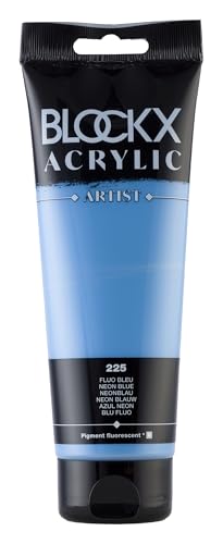 Blockx 61225BXC - Tube 250ml, feine Acrylfarbe, Acrylic Artist, transparent und satiniert, Neonfarbe Neonblau mit Pigmenten, 1 Stück Blockx 61225BXC - Tube 250ml, feine Acrylfarbe, Acrylic Artist, transparent und satiniert, Neonfarbe Neonblau mit Pigmenten, 1 Stück von Blockx