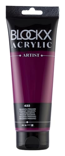 Blockx 61433BXC - Tube 250ml, feine Acrylfarbe, Acrylic Artist, deckend und satiniert, PV 19 Primärmagenta, 1 Stück von Blockx