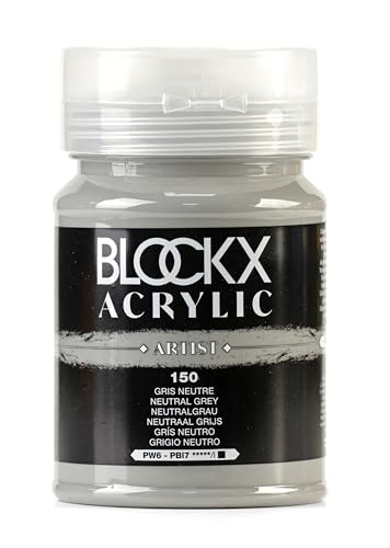 Blockx 65150BXC - Dose 500ml, feine Acrylfarbe, Acrylic Artist, deckend und satiniert, PW 6/PBI 7 Neutralgrau, 1 Stück Blockx 65150BXC - Dose 500ml, feine Acrylfarbe, Acrylic Artist, deckend und satiniert, PW 6/PBI 7 Neutralgrau, 1 Stück von Blockx