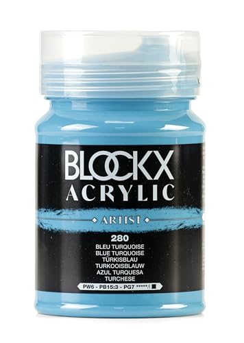 Blockx 65280BXC Acrylfarbe, fein, blickdicht, satiniert, Türkisblau PW 6 /PB 15:3/PG 7, 500 ml Blockx 65280BXC Acrylfarbe, fein, blickdicht, satiniert, Türkisblau PW 6 /PB 15:3/PG 7, 500 ml von Blockx