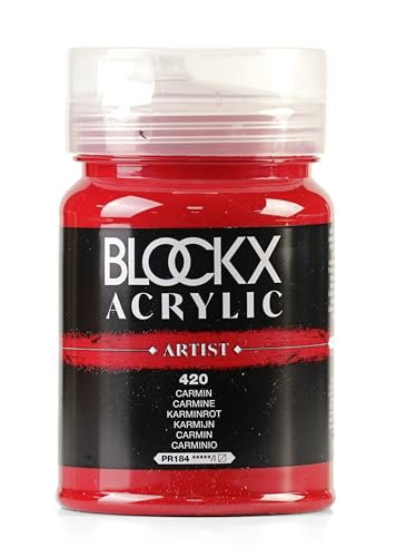 Blockx 65420BXC - Dose 500ml, feine Acrylfarbe, Acrylic Artist, halbdeckend und satiniert, PR 184 Karminrot, 1 Stück Blockx 65420BXC - Dose 500ml, feine Acrylfarbe, Acrylic Artist, halbdeckend und satiniert, PR 184 Karminrot, 1 Stück von Blockx
