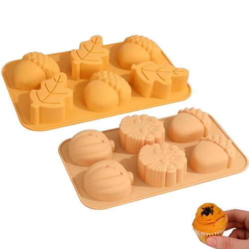 Blogiiup Herbst-Silikon-Schokoladenformen, Ahornblätter, 2 Stück, Kürbis-Silikonformen, Eicheln und Kürbisse, 3D-Schokoladenformen für Herbst, Erntedankfest, Erntethema Blogiiup Herbst-Silikon-Schokoladenformen, Ahornblätter, 2 Stück, Kürbis-Silikonformen, Eicheln und Kürbisse, 3D-Schokoladenformen für Herbst, Erntedankfest, Erntethema von Blogiiup