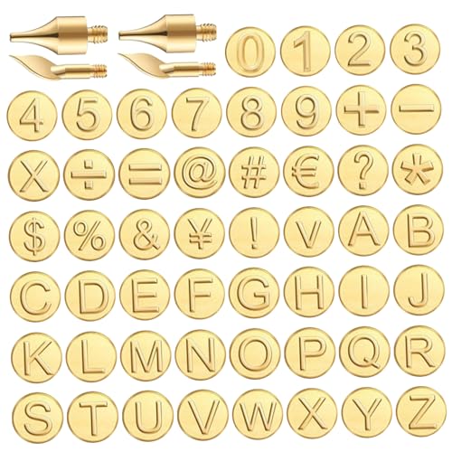 Blogiiup Holzverbrennungszahlen, Holzbrennbuchstaben 56pcs Messing Holz Brennzahlen mit Holzbrennspitze Holzbrennwerkzeug mit Buchstaben einschließlich Alphabet -Zahlensymbol für DIY -Prägenschnitze Blogiiup Holzverbrennungszahlen, Holzbrennbuchstaben 56pcs Messing Holz Brennzahlen mit Holzbrennspitze Holzbrennwerkzeug mit Buchstaben einschließlich Alphabet -Zahlensymbol für DIY -Prägenschnitze von Blogiiup