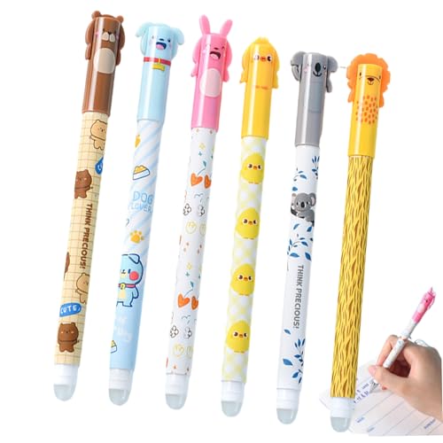 Blogiiup Löschbare Stifte 0, 5, 6pcs Löschbare Stifte, 0, 5 mm feiner niedlicher Cartoon einsensbares glattes Schreiben blauer Kugelschreiber für Schulbedarf, Tinte, Tinte Blogiiup Löschbare Stifte 0, 5, 6pcs Löschbare Stifte, 0, 5 mm feiner niedlicher Cartoon einsensbares glattes Schreiben blauer Kugelschreiber für Schulbedarf, Tinte, Tinte von Blogiiup