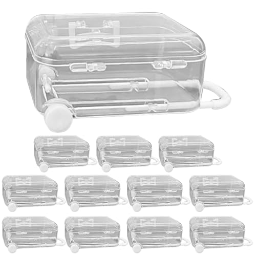 Blogiiup Mini -Boxen, 12pcs Mini Koffer Kisten Clear Plastic Koffer Party Favor Box mit einziehbar von Blogiiup