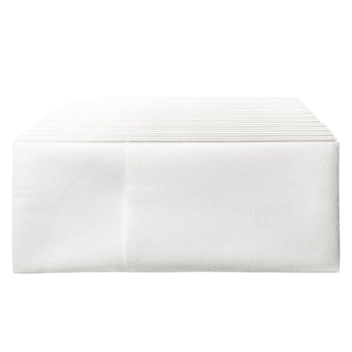 Blogiiup Weiße Servietten, 50 Pack weiße Servietten 16x16 Zoll quadratische weiche und Glatte absorbierende staubfreie zum Abendessen, Bankett, Hochzeit von Blogiiup