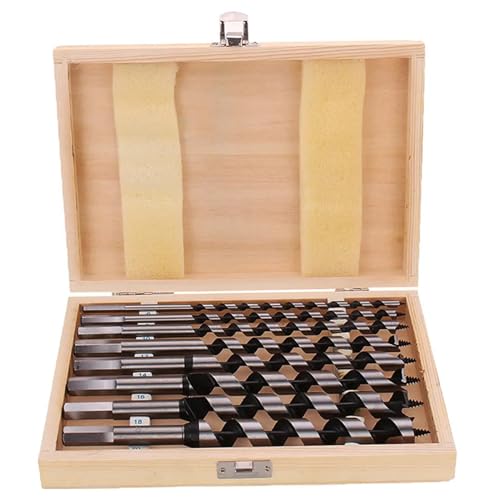 Bohrbitset, 8pcs Twist Bohrbohrbitset, 9 Zoll lang 6-20 mm robuster Holzschnee mit Holzkiste für Metallbearbeitung, Holzbearbeitung, Twist Bohrbitset, 8pcs Twist Bohrbohrbitset, 9 Zoll lang 6-20 mm robuster Holzschnee mit Holzkiste für Metallbearbeitung, Holzbearbeitung, Twist von Blogiiup