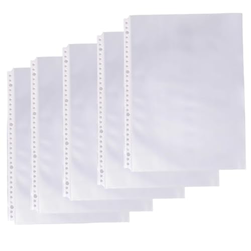 Clear Bindemittel Ärmel, 100 -teilige Bindemittel -Ärmel 9x12 Staub und Wassersicher 30 Löcher Seite Beschützer Masse Lösch für Buchstabendateien Dokumente, Plastikblattschutzschutz von Blogiiup