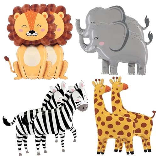 Dschungeltierballons, 8pcs Dschungel -Tierballons mit Löwen, Elefant, Zebra- und Giraffe -Ballon -Tieren wiederverwendbarer farbenfroher Druck, Druck Dschungeltierballons, 8pcs Dschungel -Tierballons mit Löwen, Elefant, Zebra- und Giraffe -Ballon -Tieren wiederverwendbarer farbenfroher Druck, Druck von Blogiiup