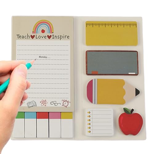 Farbige Klebressnoten, Sticky Note Set, süße Cartoon-Selbststick-Farbnoten Variante Pack, Abreißschreiber Memo-Pads Back to School Office Supplies Teacher's Day Geschenk von Blogiiup