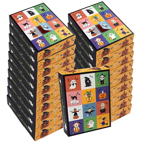 Halloween-Adventskalender, 20pcs Halloween Treat Boxes, 12 leere Adventskalender zum Füllen, selbstorganisierte Box, 5x8x2 Zoll Candy Box, Kalenderkästen leer von Blogiiup