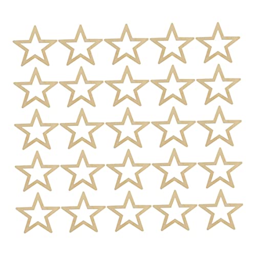 Holzsterne Ornamente, Holzstars unvollendete hohle natürliche Holzscheiben DIY Craft Project Cutout Verzierungen 25pcs, Holzverzierungen von Blogiiup