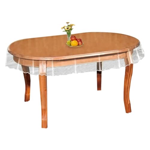 PVC -Tischschutz, Clear Table Protector, wasserdichte PVC, hitzebeständige Nicht -Slip -Schreibtischmatte für Heimrestaurant 60x90 Zoll, Oval, Schreibtischmatte von Blogiiup