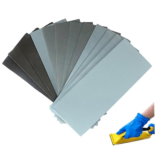 Sandpapier -Sortiment Packung, Sandpapiersortiment, 120 bis 2000 verschiedene Körnchen -Schleifpapierblätter, feuchtes trockenes Schleifpapier für Holzmöbel, Metallschleifen, Automobilpolieren, Sand Sandpapier -Sortiment Packung, Sandpapiersortiment, 120 bis 2000 verschiedene Körnchen -Schleifpapierblätter, feuchtes trockenes Schleifpapier für Holzmöbel, Metallschleifen, Automobilpolieren, Sand von Blogiiup