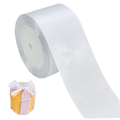 Weißes Band, weißes Band 2 Zoll x 24 yd breiter Stoff Satin DIY Einladungskarten Zubehör für Geschenkverpackung, für Geschenkverpackung Weißes Band, weißes Band 2 Zoll x 24 yd breiter Stoff Satin DIY Einladungskarten Zubehör für Geschenkverpackung, für Geschenkverpackung von Blogiiup