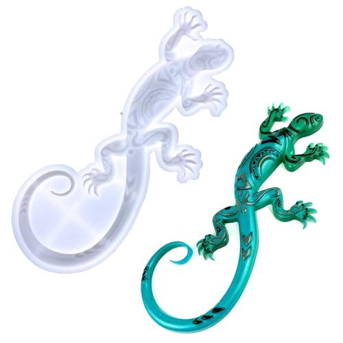 Einteilige Halloween-Eidechsen-Epoxidharz-Formen, wiederverwendbar, 3D-Eidechse, Gecko-Harz-Form, antihaftbeschichtet, niedliches Gecko-Harz-Form für Wandmontage, Dekoration von BloomExcellent