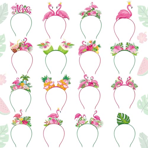 Blosssound 16 Stück Flamingo-Stirnbänder aus Filz, hawaiianisches Haar-Accessoire, Aloha-Kopfschmuck für Sommer, tropisches Tiki, Flamingo, Partyzubehör, Foto-Requisiten, Dekorationen Blosssound 16 Stück Flamingo-Stirnbänder aus Filz, hawaiianisches Haar-Accessoire, Aloha-Kopfschmuck für Sommer, tropisches Tiki, Flamingo, Partyzubehör, Foto-Requisiten, Dekorationen von Blosssound