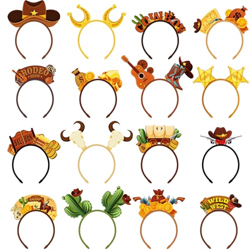 Blosssound Haarbänder, Filz, Haarschmuck, Frühlings-Kopfschmuck für Partygeschenke, Foto-Requisiten, Tee-Blumendekorationen, Zubehör, 16 Stück (braun, Western) von Blosssound