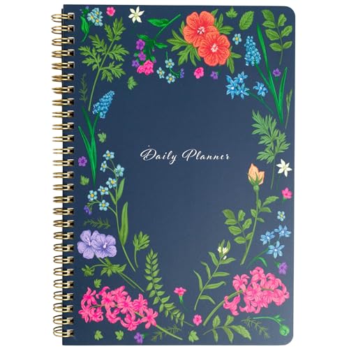 BLU MONACO Schöner Tagesplaner und Notizbuch mit Stundenplan – 160 Seiten, 80 Tage – marineblaues florales ästhetisches Spiral-To-Do-Listen-Notizblock für einfache Aufgaben- und Terminverwaltung BLU MONACO Schöner Tagesplaner und Notizbuch mit Stundenplan – 160 Seiten, 80 Tage – marineblaues florales ästhetisches Spiral-To-Do-Listen-Notizblock für einfache Aufgaben- und Terminverwaltung von Blu Monaco