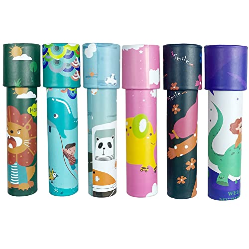 BluVast Kaleidoskop Bastelset, 6pcs Mini Kaleidoskop Kinder Mitgebsel, Mini Kaleidoskop Kinder, Kinder Kaleidoskop, Kaleidoscope Kinder Party Set Prisma Teleskop Puzzle(Zufällige Farbe von BluVast