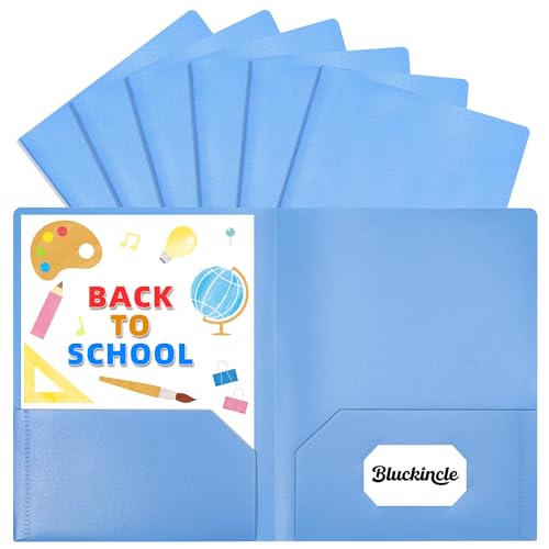 6er-Pack Ordner mit Taschen, blau, 2 Taschen, Kunststoff-Ordner mit Taschen für die Schule, Aktenordner für Dokumente, Briefgröße, mit Visitenkartenschlitz, Schulanfang, Büro, Lehrerbedarf 6er-Pack Ordner mit Taschen, blau, 2 Taschen, Kunststoff-Ordner mit Taschen für die Schule, Aktenordner für Dokumente, Briefgröße, mit Visitenkartenschlitz, Schulanfang, Büro, Lehrerbedarf von Bluckincle