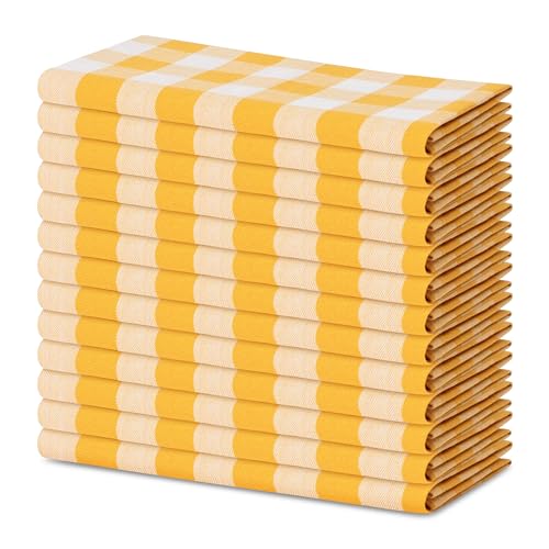 Blue Needles Stoffservietten mit Gingham-Büffelkaro, 100 % Baumwolle, Set mit 12 Stück, für Esstisch, Frühling und Sommer, weich, wiederverwendbar und waschbar, perfekt für Dinnerpartys, Goldgelb und Blue Needles Stoffservietten mit Gingham-Büffelkaro, 100 % Baumwolle, Set mit 12 Stück, für Esstisch, Frühling und Sommer, weich, wiederverwendbar und waschbar, perfekt für Dinnerpartys, Goldgelb und von Blue Needles