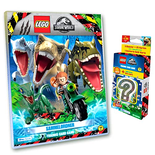 Lego Jurassic World Serie 2 Karten - Trading Cards - 1 Sammelmappe + 1 Blister Sammelkarten Bundle + 10 Originale Hüllen von Blue Ocean / STRONCARD