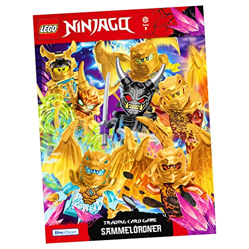 Lego Ninjago Karten Trading Cards Serie 8 - CRYSTALIZED (2023) - 1 Sammelmappe Sammelkarten Bundle + 10 Originale Hüllen von Blue Ocean / STRONCARD