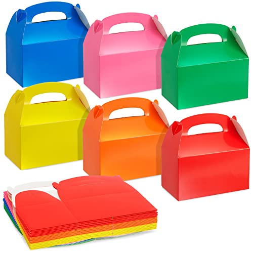 24 Stück Regenbogen-Giebel-Boxen für Partygeschenke, bunte Geburtstags-Goodie Boxen, Leckereien, kleine Geschenke (6 Farben, 15,2 x 8,9 x 9,1 cm) von Blue Panda