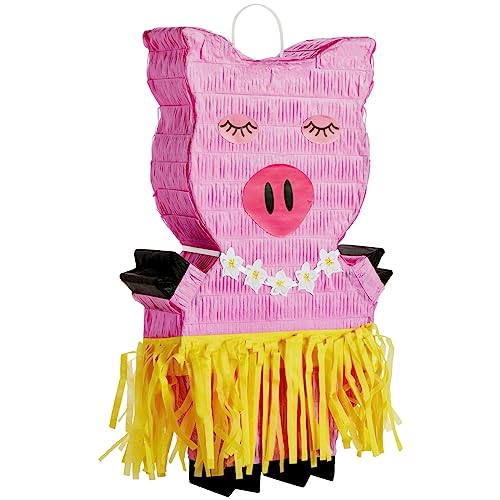 Hawaiianische Schwein Pinata für Luau tropische Partydekorationen und Zubehör, 42 x 25.4 x 7.6 cm von Blue Panda