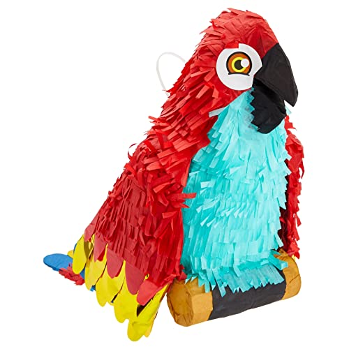 Kleine Papagei-Pinata, Geburtstag, Piraten-Party, Zum Befüllen mit Süßigkeiten und Geschenken, 37 x 35 x 15.2 cm von Blue Panda