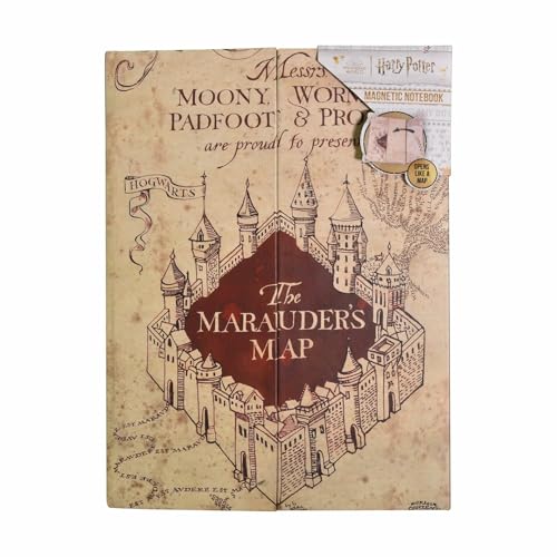 Harry Potter Notizbuch, Tagebuch im Design der Karte des Rumtreibers, Notebook für Hogwarts Fans von Harry Potter