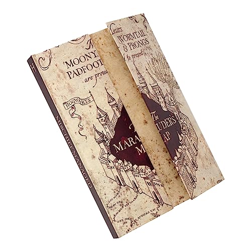 Harry Potter Notizbuch, Tagebuch im Design der Karte des Rumtreibers, Notebook für Hogwarts Fans von Harry Potter