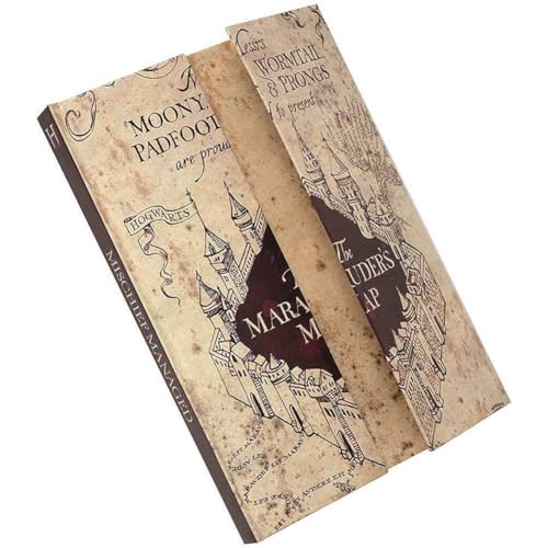 Harry Potter Notizbuch, Tagebuch im Design der Karte des Rumtreibers, Notebook für Hogwarts Fans von Harry Potter