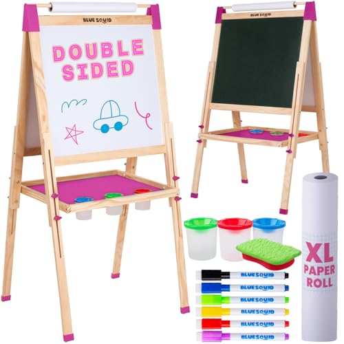 Kunst Staffelei für Kinder mit Zubehör- Doppelseitige hölzerne Tafel für Kinder mit magnetischer Kreidetafel, abwischbarem Whiteboard & Papierrolle, Kindertafel mit Kreide und Magnet 2-4 4-8 9-12 Kunst Staffelei für Kinder mit Zubehör- Doppelseitige hölzerne Tafel für Kinder mit magnetischer Kreidetafel, abwischbarem Whiteboard & Papierrolle, Kindertafel mit Kreide und Magnet 2-4 4-8 9-12 von Blue Squid